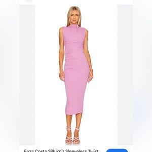 Enza Costa Sleeveless Twist Midi Dress in Lilac